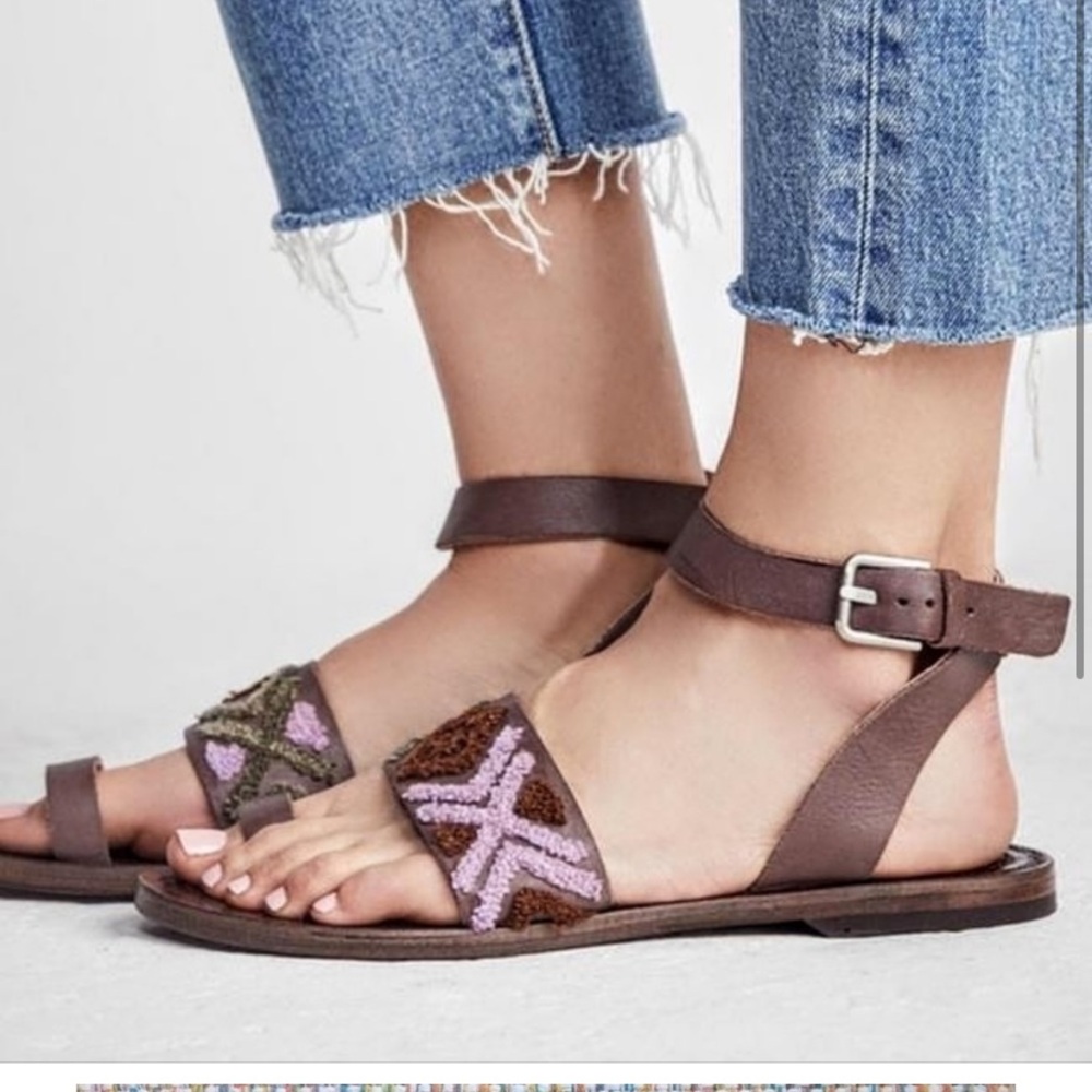 Free People brown leather sandals